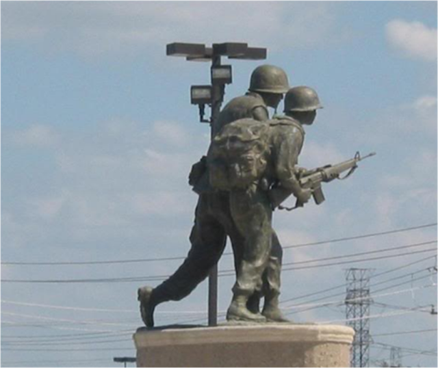 Tuong dai chien si Viet-My Houston ( nhin dang sau)